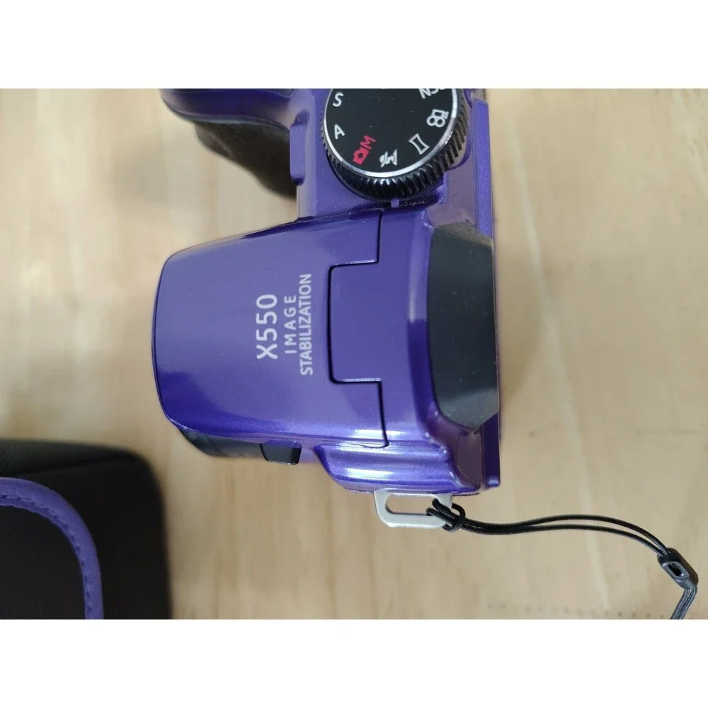 GE Power Pro Series X550 16.0MP Digital Camera Purple Imge Stabl 15x Zoom W/Case